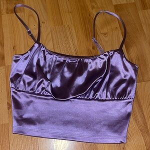 Purple metallic crop top